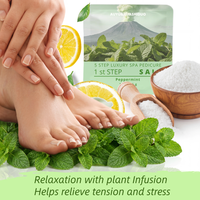 Kit de Pédicure et Manucure Relaxant 5 Étapes en Gros, Ensemble de Trempage Effervescent pour les Pieds, Kit SPA Ongles 5-en-1, Kit Pédicure SPA de Luxe