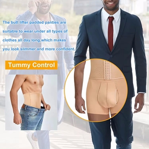 Body adelgazante de cintura alta, pantalones cortos, calzoncillos, moldeador de cuerpo, ropa interior de pierna larga, ropa moldeadora de Control de barriga para <span class=keywords><strong>hombre</strong></span> - Product Image 3