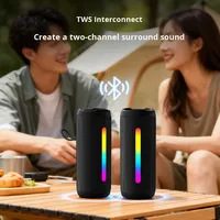 Subwoofer pour enceinte 5.3, 40W, éclairage LED RGB, grand volume, TWS interconnecté, étanche, pour voiture et extérieur, double chambre sonore