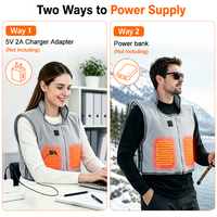 Gilet chauffant électrique USB en polaire douce pour le cou, les épaules et le dos, idéal pour l'hiver