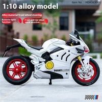 HDX Moto miniature en alliage à l'échelle 1:10 avec fonction de recul, son et lumière, modèle moulé sous pression, jouet certifié EN71