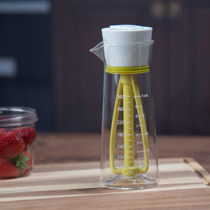Bouteille Distributrice d'Huile <span class=keywords><strong>en</strong></span> <span class=keywords><strong>Verre</strong></span> 300ml, Agitateur de Vinaigrette, Distributeur d'Huile et de Vinaigre avec Plongeur Émulsifiant et Échelle de Mesure - Product Image 5