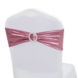Fodera per sedia elastica abbronzante all'ingrosso fiocchi fasce per sedie in Spandex fasce per cravatte con fibbia per decorazioni per feste di matrimonio