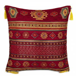 Kilim Designed Red Turkish & Ottoman Cushion - Pillow <b>Cover</b> - Product Image 2