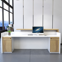 Nouveau design comptoir en bois table de réception mobilier de bureau réception moderne