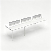 Table de bureau moderne blanche pour espace ouvert, poste de travail de bureau pour 2, 4, 6 ou 8 personnes