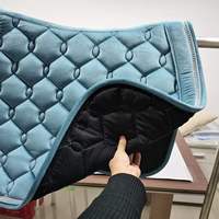 Tapis de Selle Équin Couverture Équestre Tapis de Selle Anti-dérapant Dressage Saut Doublure Bambou Équipement pour Cheval