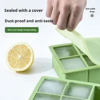 Nouveau 6 trous grand carré durable manuel sorbetière ménage fait à la main bricolage couvercle sans odeur boîte en silicone de qualité alimentaire