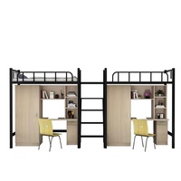 Luoyang huiyang cadre de lit loft en acier en métal pour étudiants adultes lit loft avec bureau et échelle