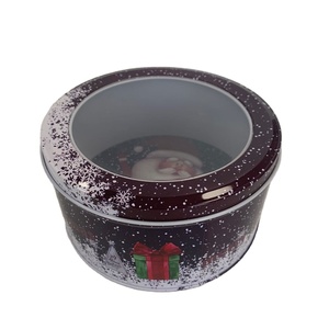 Tin Can For Cake Tin Box Cans Empty Round Clear Lid Candy Tin Box Containers Metal Tin Can For Cake