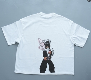 Camiseta con estampado de algodón DTG Boxy de 240G, camiseta de diseño personalizado, camiseta con logotipo propio personalizado, camisetas de gran tamaño para hombre - Product Image 5