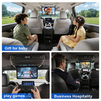 Moniteur de plafond de voiture 15,6 pouces Android 14.0 8 cœurs Full HD IPS, inclinaison automatique à double moteur, commande vocale et tactile, TV de voiture pour Toyota Sienna