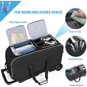 Vente en gros, grand <span class=keywords><strong>sac</strong></span> de <span class=keywords><strong>sport</strong></span>, poignée rétractable, 3 boules, rouleau, <span class=keywords><strong>bowling</strong></span>, bouton verrouillable, doublure en polyester, <span class=keywords><strong>sac</strong></span> de <span class=keywords><strong>sport</strong></span> géométrique - Product Image 5