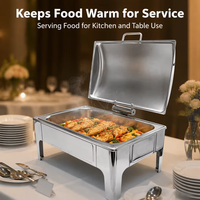 Chauffe-Plat Professionnel en Acier Inoxydable Robuste avec Chauffe-Plat à Bougie pour Buffet, Hôtel, Restaurant, Banquet
