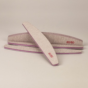 Tablero de esmeril de doble cara 80 #100 #150 #180 # gris cebra media luna 80/80 limas de uñas de grano cebra - Product Image 2