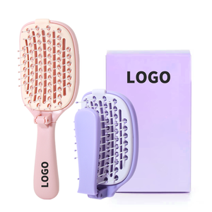 แปรงหวีผมแบบพับได้ ช่วยสางผมไม่พันกัน ซี่หวีกว้าง พกพาสะดวก ใช้ได้ทั้งแบบเปียกและแห้ง พร้อมแผ่นทำความสะอาดตัวเอง - Product Image 6
