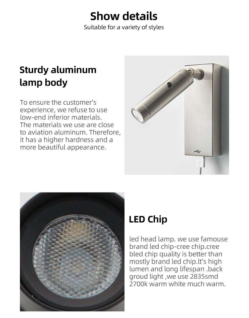 2021 New Concepts 3w Surface Mounted Led Ceiling Reading Light