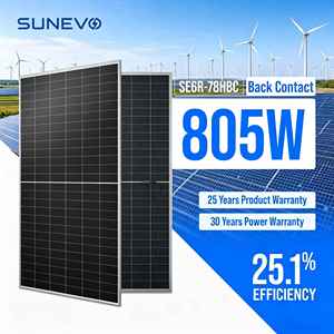 แผงโซลาร์เซลล์ Sunevo High Power 805w 770w 750w แบบ N Type Bc Bifacial สำหรับหลังคาบ้านและฟาร์มขนาดใหญ่ B 156 เซลล์ 770-805 - Product Image 1