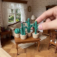 Miniature de cactus en résine à l'échelle 1/12, modèle de plante en pot, jouet pour décoration