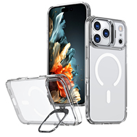 RDJJ pour iPhone 18 Pro Max – Coque transparente avec support et protection d'objectif, qualité supérieure garantie, fabrication usine