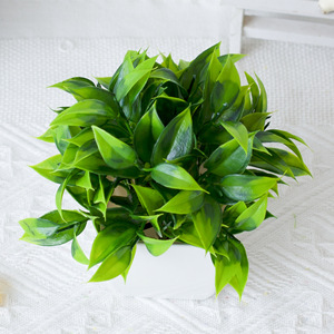 Piante Artificiali <span class=keywords><strong>da</strong></span> Scrivania, Foglie di Teak, Erba in Vaso, Decorazione per Interni ed Esterni, <span class=keywords><strong>Bonsai</strong></span> in Plastica - Product Image 6
