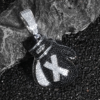 Pendentif Gant de Boxe en Laiton Plaqué Or 14K avec Zircon, Nouveau Style Hip Hop, Créatif, Tendance, Bijoux de Boutique, Vente en Gros