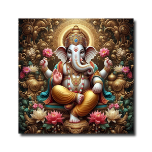 لوحات قماشية بالجملة لتماثيل غانيش وبوذا، طباعة فنية للجدران، تصميم فني قماشي لديكور المنزل - Product Image 6