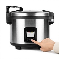 Cuiseur à riz commercial 20, 23, 30 tasses de riz cru, électrique, en acier inoxydable, pour cantine, cafétéria, restaurant et cuisine