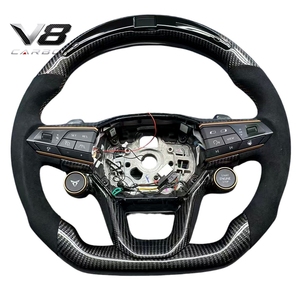 Volante de Fibra de Carbono Real Personalizado Estilo Deportivo de Carreras, Accesorios Interiores para Automóviles V8carbon para Cupra <span class=keywords><strong>Leon</strong></span> FR 19+ - Product Image 1