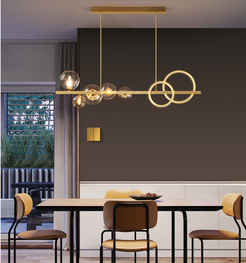 Nordic modern brief simple design G4 led staircase long chandelier lighting  gold iron  glass lights for sitting room