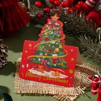 Boîtes en papier YZ en gros, cartes de vœux personnalisées avec feuille d'or en forme d'arbre de Noël, cartes enduites pour emballages cadeaux et ensembles de Noël