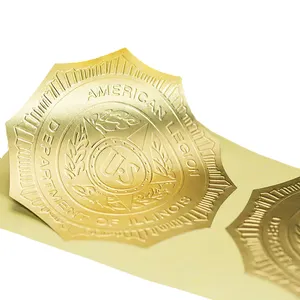 Customize Logo Printed Private Design Die Cut Adhesive Paper Stickers Custom Gold Foil Printed Brand Logo sticker