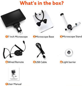7インチLCDデジタルUSB顕微鏡はんだ付け電子顕微鏡互換性のある有線リモート充電式大人用Windows - Product Image 3