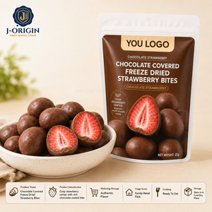 Bocaditos <span class=keywords><strong>de</strong></span> Fresa Liofilizada Cubiertos <span class=keywords><strong>de</strong></span> Chocolate, Snack <span class=keywords><strong>de</strong></span> Fruta Listo para <span class=keywords><strong>Comer</strong></span>, 22g, Paquete Minorista, OEM, Marca Privada, Suministro a Granel - Product Image 3