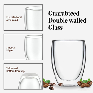 Thiết kế tối giản hai lớp ly thủy tinh trong suốt tùy chỉnh Espresso Latte ly cà phê trà uống cốc thủy tinh - Product Image 4