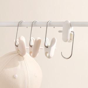 Multifunctional Plastic <b>Hat</b> Clips White And <b>Light</b> Pink U Shape Wardrobe Storage Hooks For Clothes And <b>Hats</b> - Product Image 1