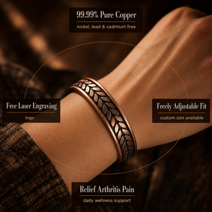 Bracelet manchette torsadé en fil de cuivre pur fait main pour hommes et femmes, soulagement de la douleur arthritique, bijou ajustable - Product Image 2