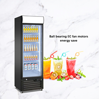 Réfrigérateur et congélateur commercial vertical en verre pour supermarché, vitrine à porte unique, congélateur à crème glacée