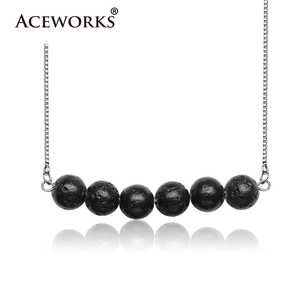 Bijoux d'aromathérapie ACEWORKS, bijoux personnalisés en pierre de lave, collier diffuseur d'huiles essentielles pour femmes - Product Image 3