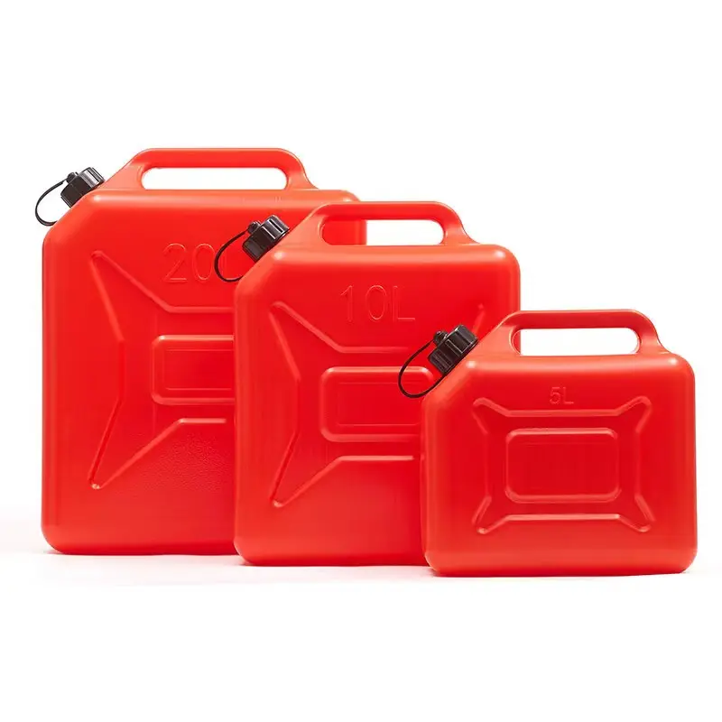 ถังน้ำมันดีเซลเบนซิน5/10/20L เจอร์รี่แคน HDPE พลาสติก Jerrycan ดรัมน้ำมันแบบพกพา