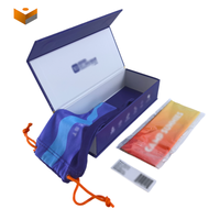 Coffret de luxe en carton pour lunettes avec couvercle rabattable, personnalisable avec logo, pour lunettes de soleil, avec pochette et chiffon de nettoyage