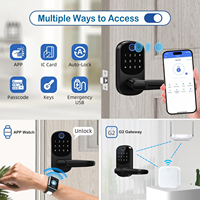 Serrure Intelligente à Prix de Gros avec Affichage du Mot de Passe, Déverrouillage par Empreinte Digitale et Application WiFi Ttlock/Tuya, Serrure Numérique à Pêne Simple pour Mortaise US