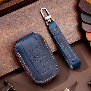 Echt lederen auto sleutelhulsel voor Toyota <span class=keywords><strong>Corolla</strong></span> Camry RAV4 Highlander Prado Sienna Land Cruiser Smart Remote Hybrid EV - Product Image 5