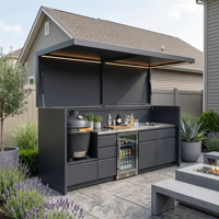 Cuisine extérieure haut de gamme résistante aux chocs avec abri de jardin en acier inoxydable 304 recyclé Pod Hyrley pour villa et patio