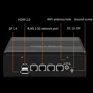 Mini PC Pare-feu AMD R9 7940HS R7 7840HS 5500U <span class=keywords><strong>5600U</strong></span> avec 4 ports LAN 2.5G I226, 2 emplacements M.2 NVMe, 2 emplacements DDR5, moteur IA, serveur routeur hôte PVE ESXi - Product Image 3