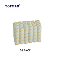 Topman 24-Pack 9 pouces Shedless rouleau de peinture couvre 1/2 pouces sieste, couvertures pour cadre de rouleau de peinture et kit de rouleau de peinture