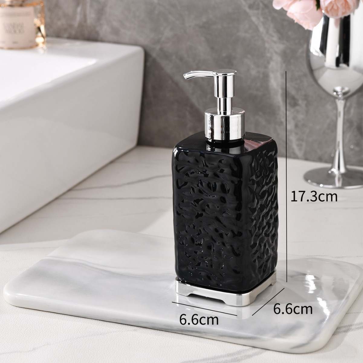 Grain noir-bouteille fendue carrée