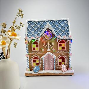 Grand kit de construction de maison en pain d'épices inspiré, avec kit d'éclairage, décoration de Noël pour enfants et adultes, boules de Noël, décorations d'arbre - Product Image 1