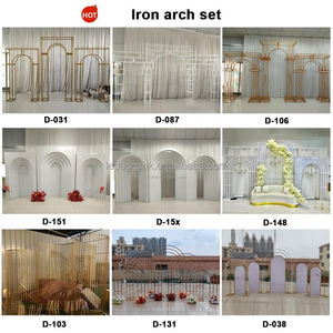 Arche murale décorative LEDA en métal blanc 3D multicouche avec chemin de fleurs pour mariages, fêtes et baby showers - Product Image 5