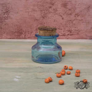 Daniele F. Paire de bocaux en verre bleu clair avec bouchons en liège 4 kg pour le stockage en cuisine et pour les fêtes Contenants en verre élégants - Product Image 3